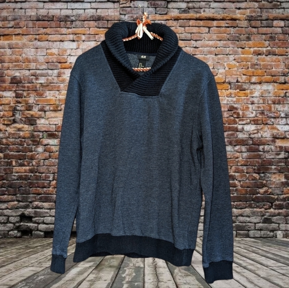 H&M Navy Blue Collared Sweater